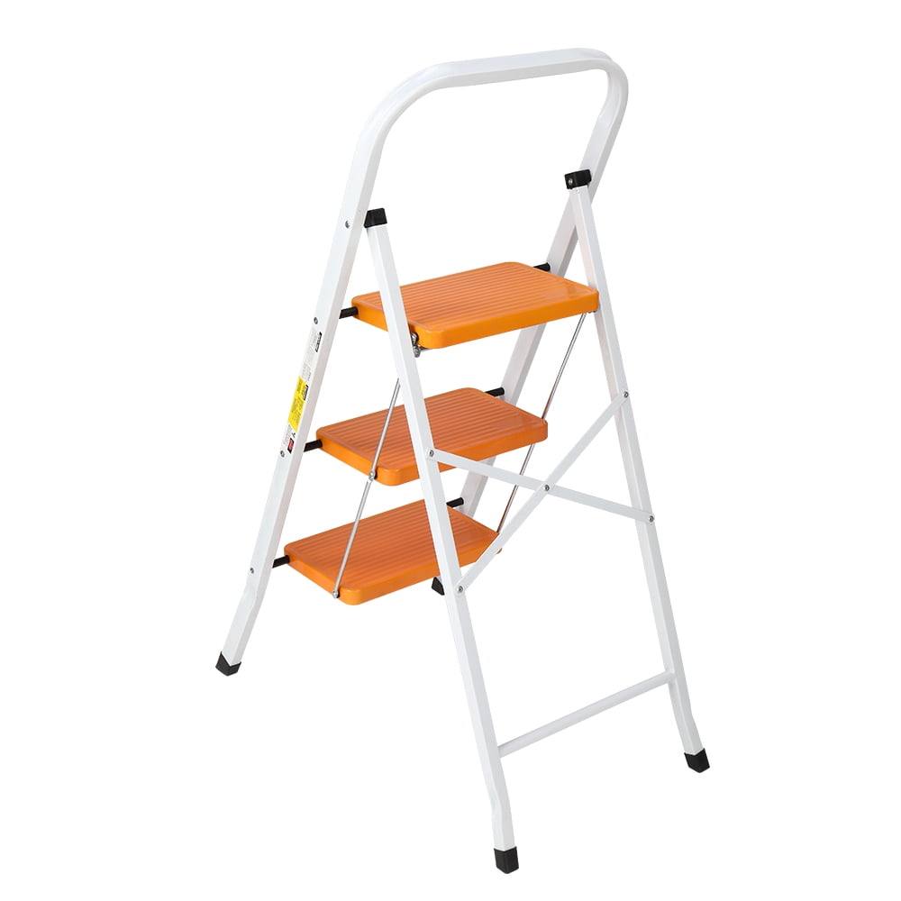 Zimtown Steel 3 Step Ladder, Folding Step Stool, for Household and Office Use, 330lbs