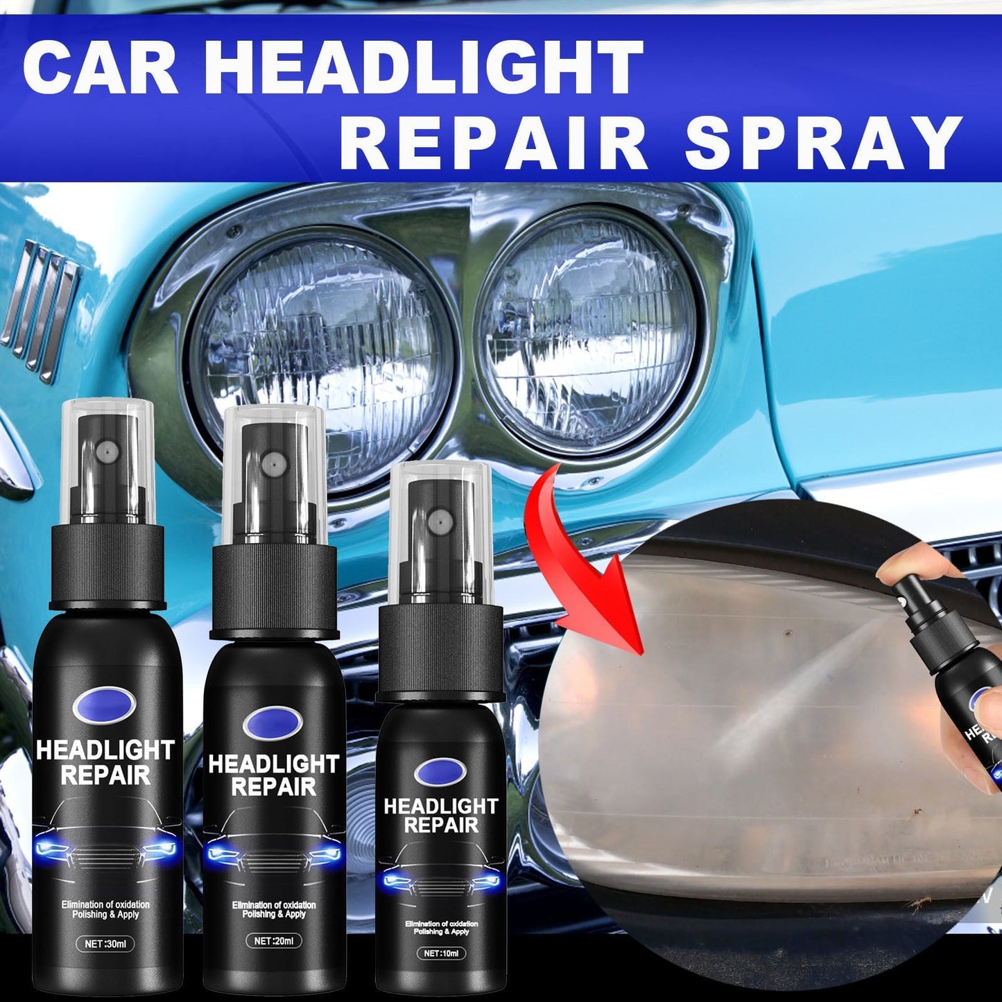 1 Bottle Of Headlight Spray Car Headlight Scratch Agent Polishing Car Headlight Lampshade Headlight Cleaner Headlight Kit Liquid Cleaning10/20/30ML Car Polish Renewals Car Protector for Dogs Window