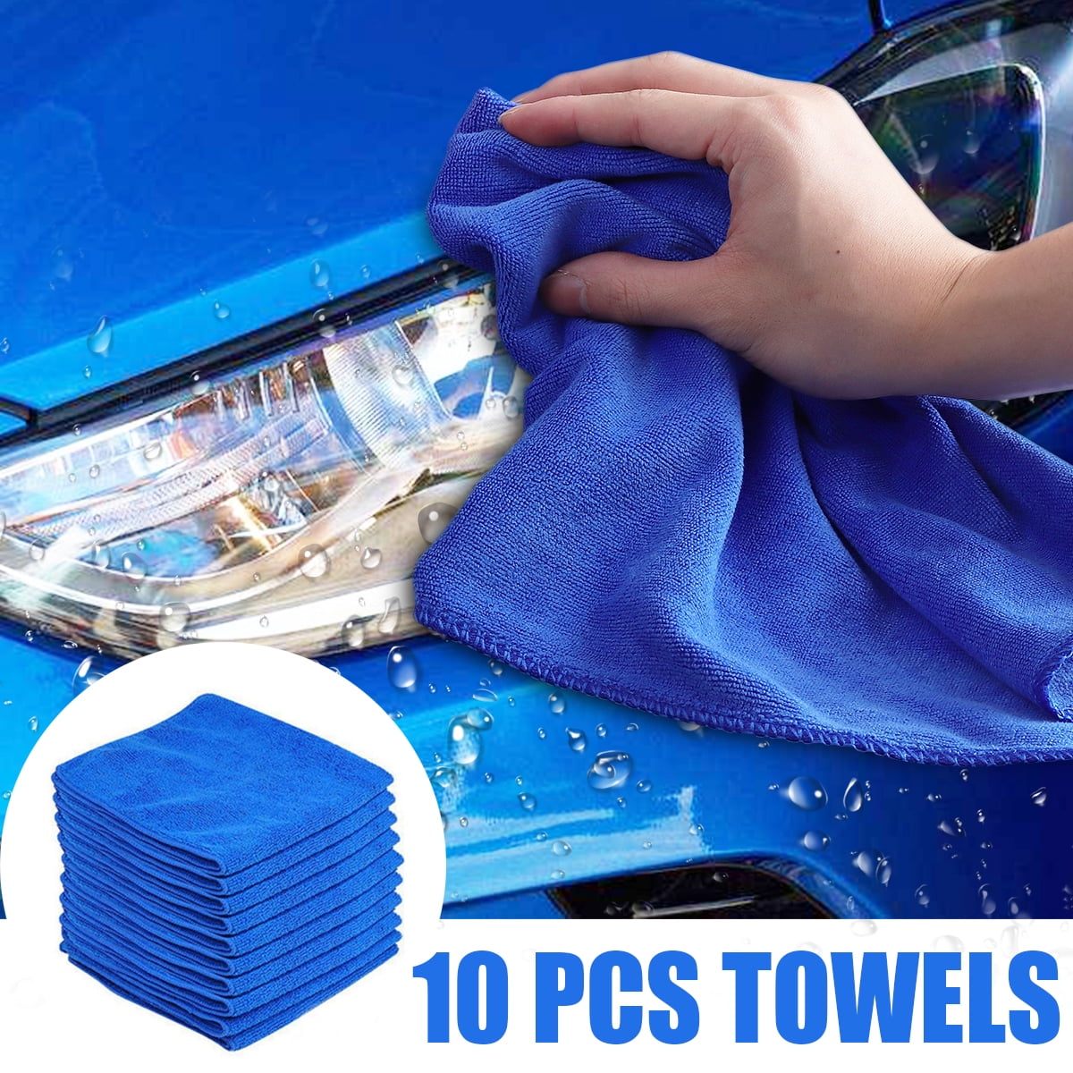 10pcs Microfiber Cleaning Cloth No-Scratch Rag Car Polishing Detailing Towel for Auto Shops Mechanics ,And Car Wash,
