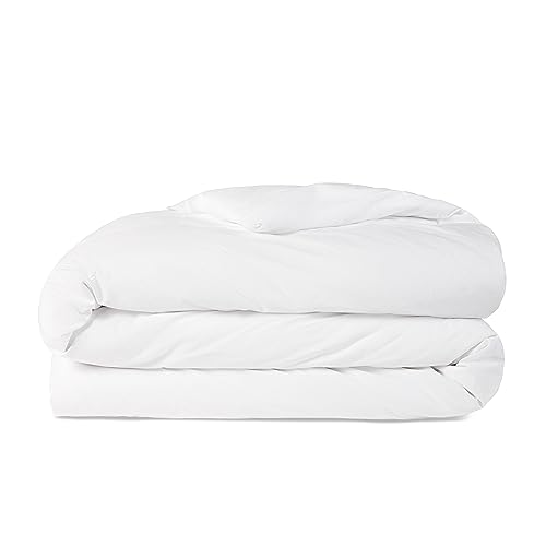 Organic Cotton Duvet Cover - 100% GOTS-Certified Organic Cotton. King/Cali King Size in White with Extra-Long Corner Ties and Button Closure | Best Organic Cotton Sheets