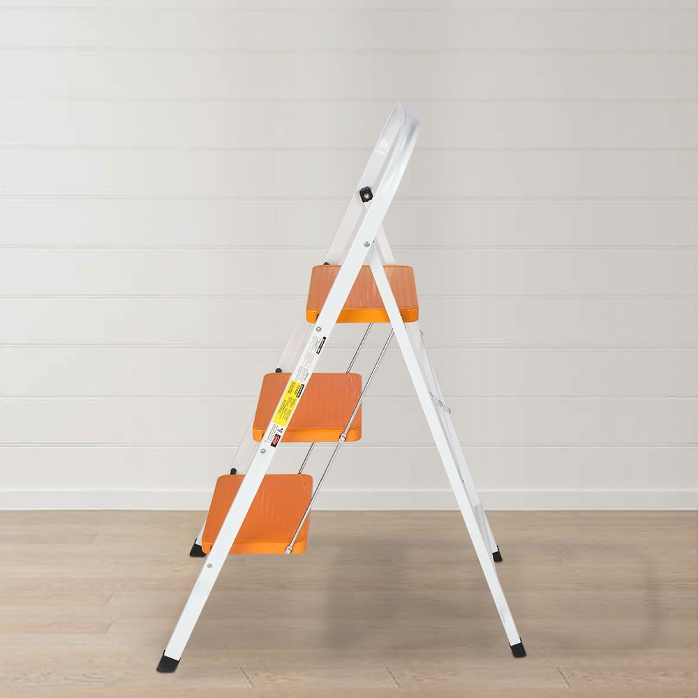 Zimtown Steel 3 Step Ladder, Folding Step Stool, for Household and Office Use, 330lbs