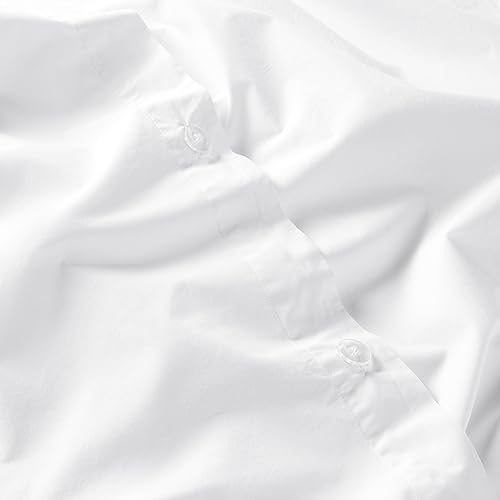 Organic Cotton Duvet Cover - 100% GOTS-Certified Organic Cotton. King/Cali King Size in White with Extra-Long Corner Ties and Button Closure | Best Organic Cotton Sheets