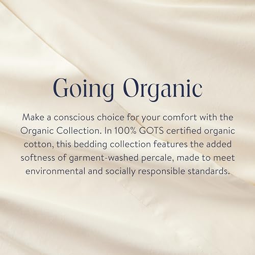Organic Cotton Duvet Cover - 100% GOTS-Certified Organic Cotton. King/Cali King Size in White with Extra-Long Corner Ties and Button Closure | Best Organic Cotton Sheets