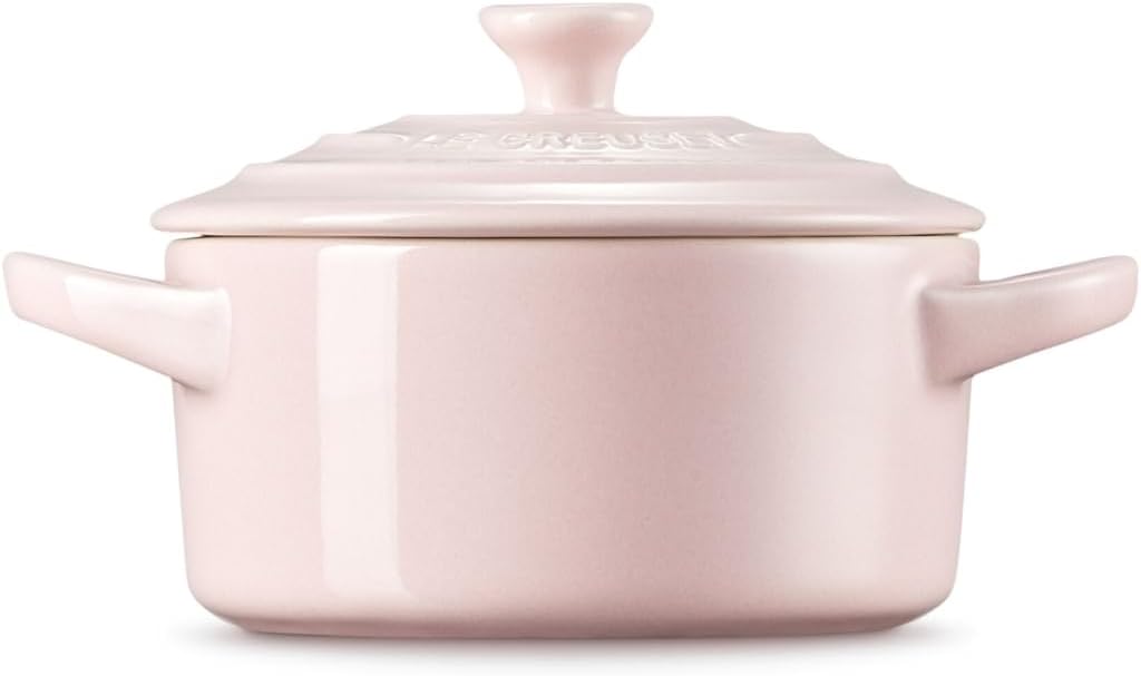 Stoneware Mini Round Cocotte. 8 oz.. Chiffon Pink