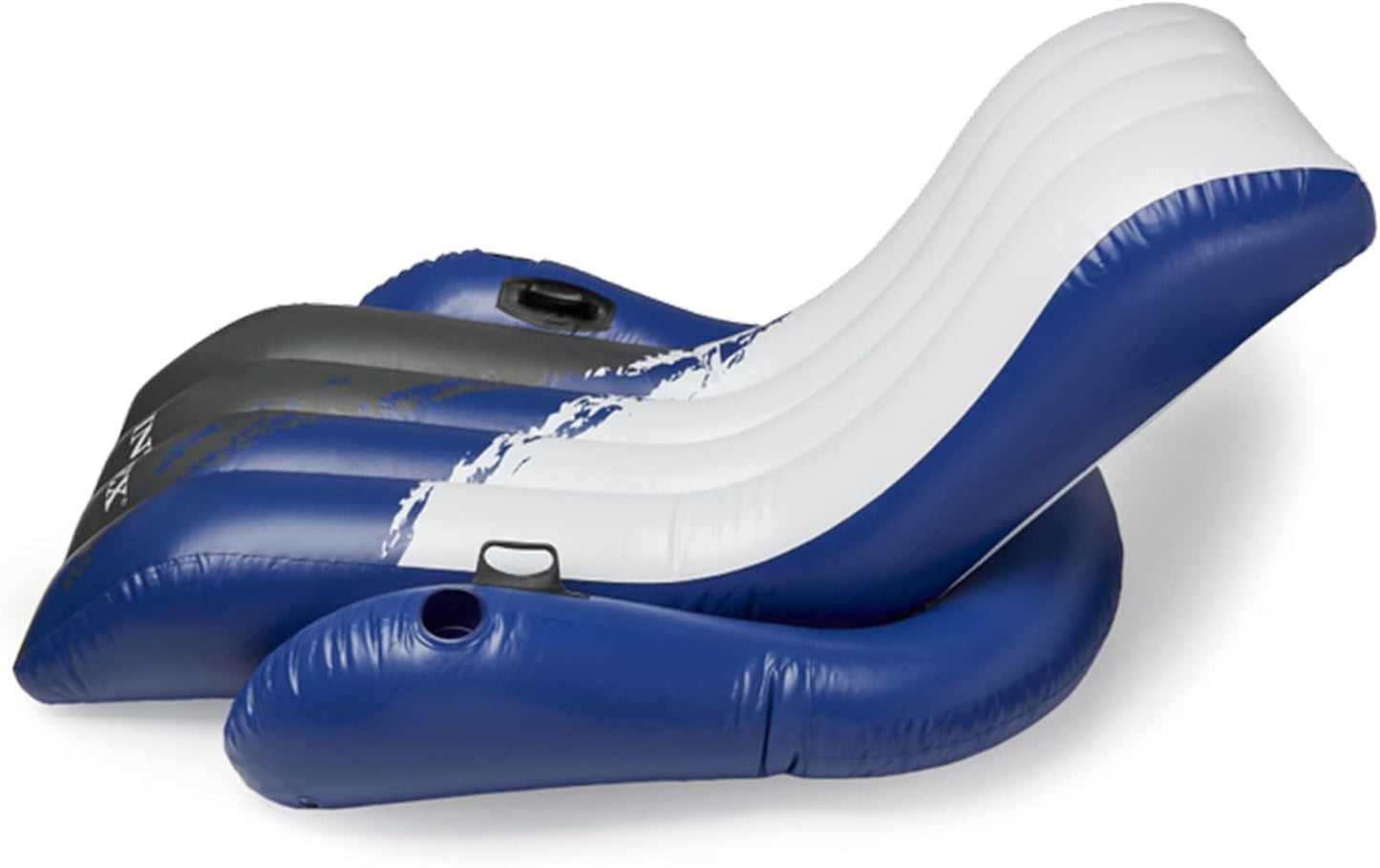 Inflatable Lounge Pool Recliner Lounger Chair with Cup Holders - Heavy-Duty Float Raft for Adults. 220 Lb Capacity Large Floating Tanning Chair