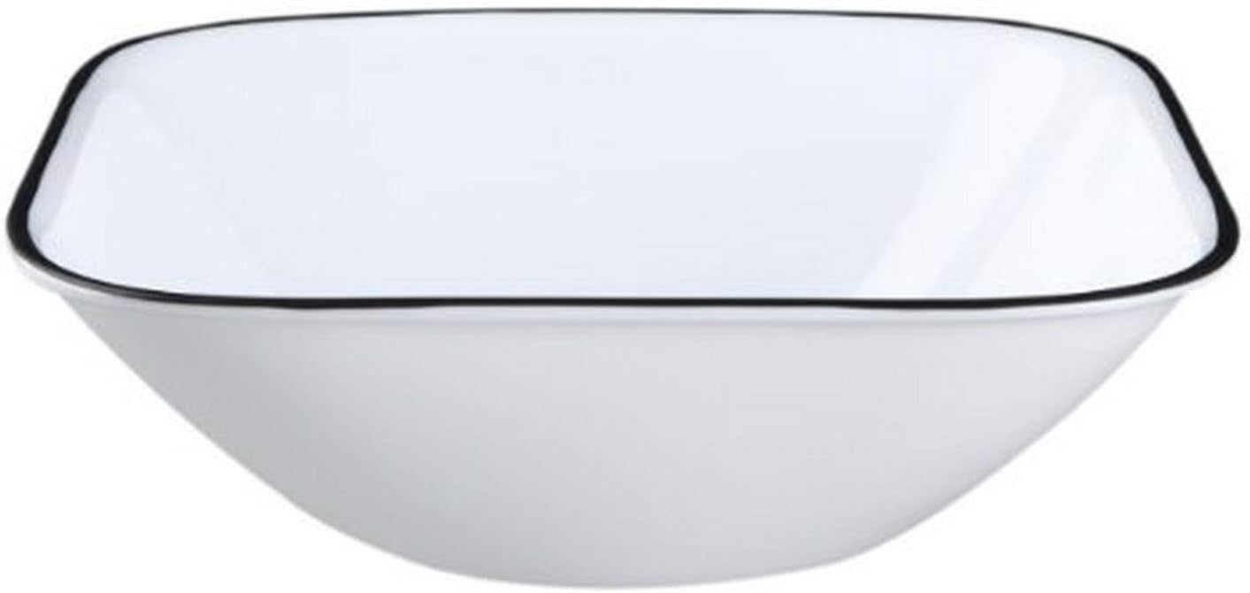 6-Piece (22-Oz) Cereal Soup Bowls. Triple Layer Glass and Chip Resistant. Lightweight Square Dinnerware Bowl Set. Splendor