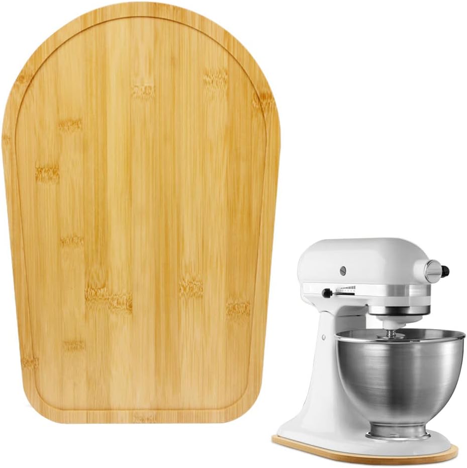 4.5-5 Qt Bamboo Mixer Slider - Appliance Slider for Tilt Head Stand Mixer. Kitchen Countertop Storage Mover Sliding Tray for 4.5-5 Qt