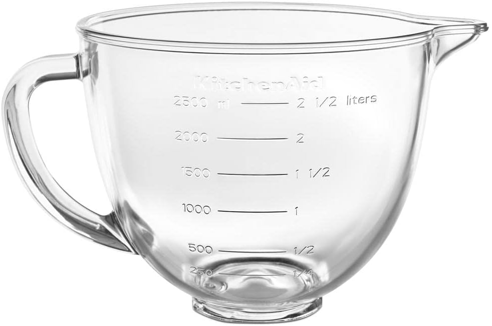 Stand Mixer Bowl. 5 quart. Glass with Measurement Markings