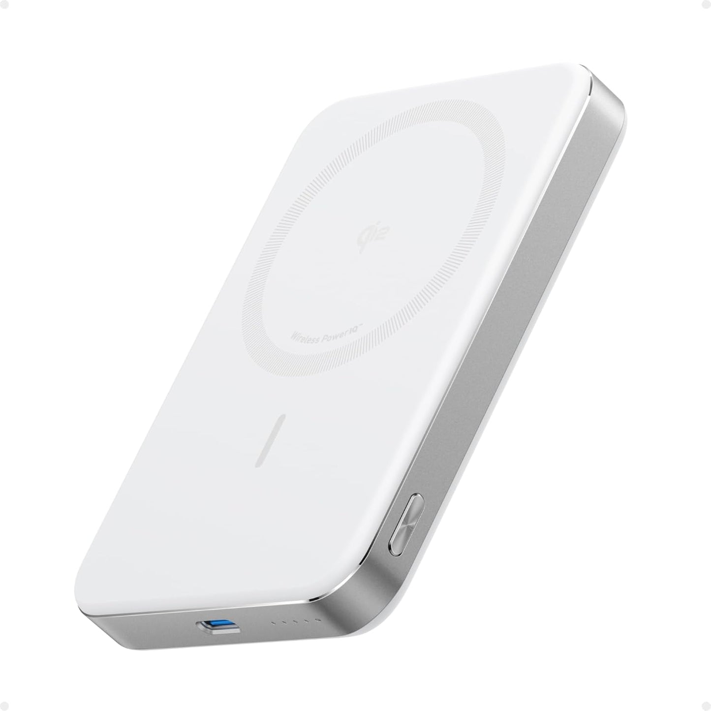 Power Bank. Ultra Slim 10000mAh Magnetic Battery Pack. Qi2 Certified. Portable. 15W Ultra Fast MagSafe Compatible Charger. Ergonomic Design. Only for iPhone 15/14/13/12