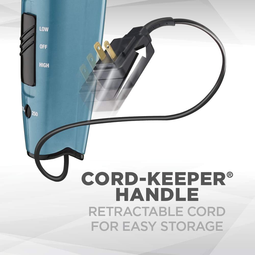 Hair Dryer with Folding Handle and Retractable Cord. 1875W Travel Hair Dryer. Conair Blow Dryer