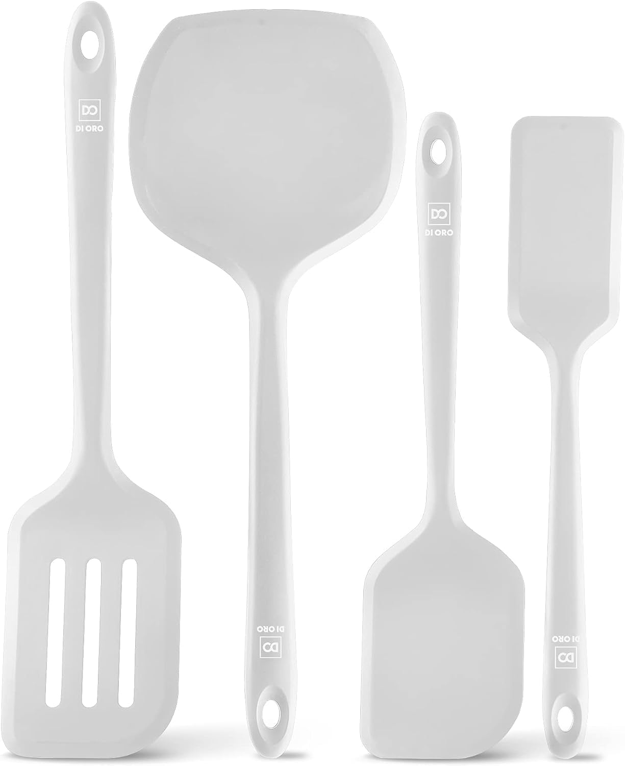 New Silicone Turner Spatula Set - Kitchen Spatulas for Nonstick Cookware - Cooking Utensils for Flipping Eggs & Pancakes - 600°F Heat-Resistant BPA Free Turners - Dishwasher Safe (4pc. Sage)