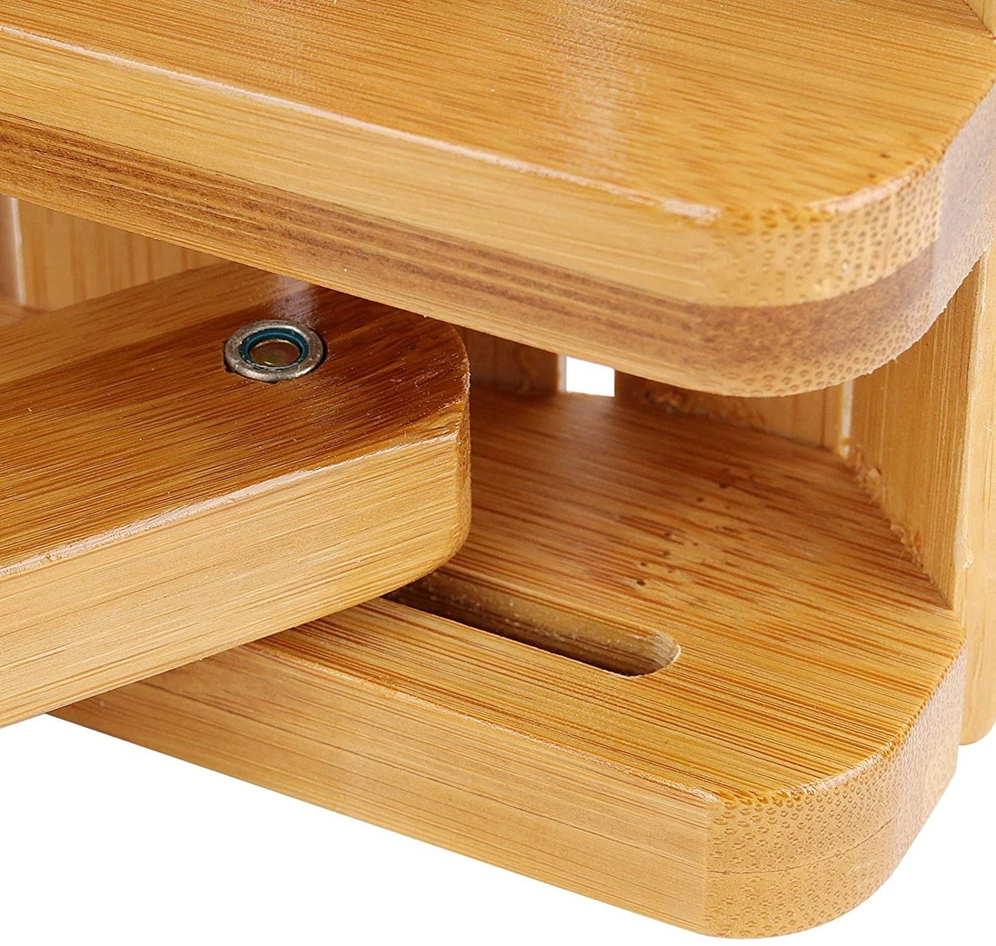 ZEONHAK 2 Pack 12 Inch Bamboo Folding Step Stool for Shower, Shaving and Foot Rest, Fishing, Fully Assembled