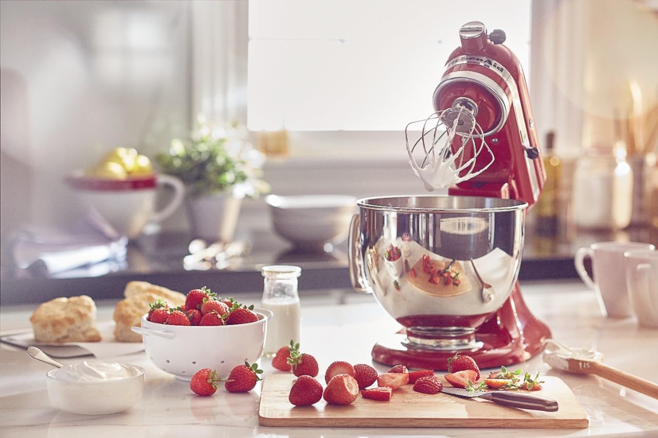 KSM150PSER Artisan Tilt-Head Stand Mixer with Pouring Shield. 5-Quart. Empire Red