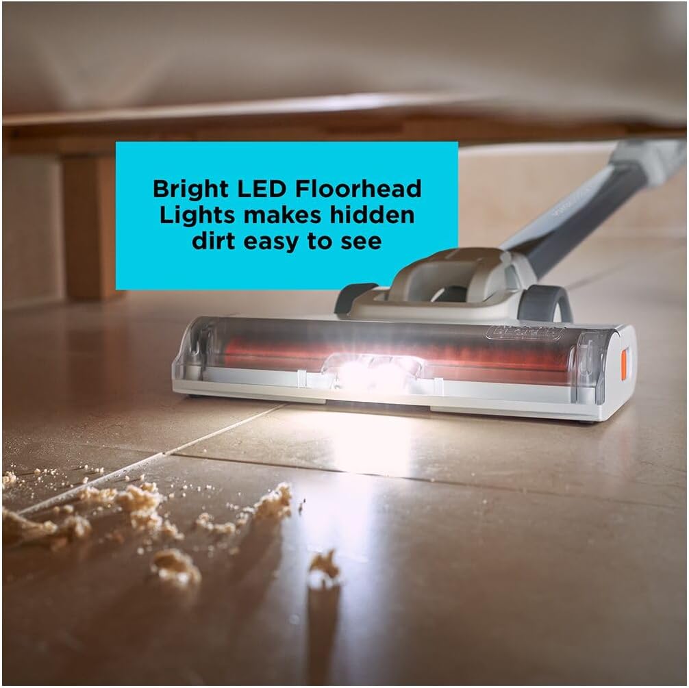 POWERSERIES+ 20V MAX Cordless Stick Vacuum with LED Floor Lights. Lightweight. Multi-Surface (BHFEA520J) . Gray