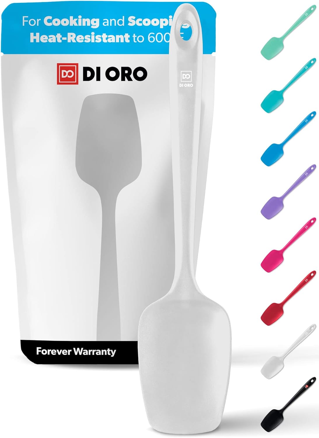Silicone Spoon Spatula - 600°F Heat-Resistant Large Silicone Spoonula Scraper - BPA Free Nonstick Cookware Safe Rubber Kitchen Utensil for Baking. Cooking. & Mixing - Dishwasher Safe (Red)