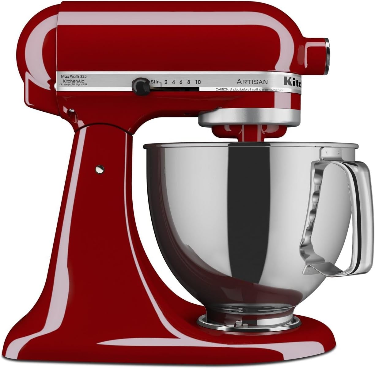 KSM150PSER Artisan Tilt-Head Stand Mixer with Pouring Shield. 5-Quart. Empire Red