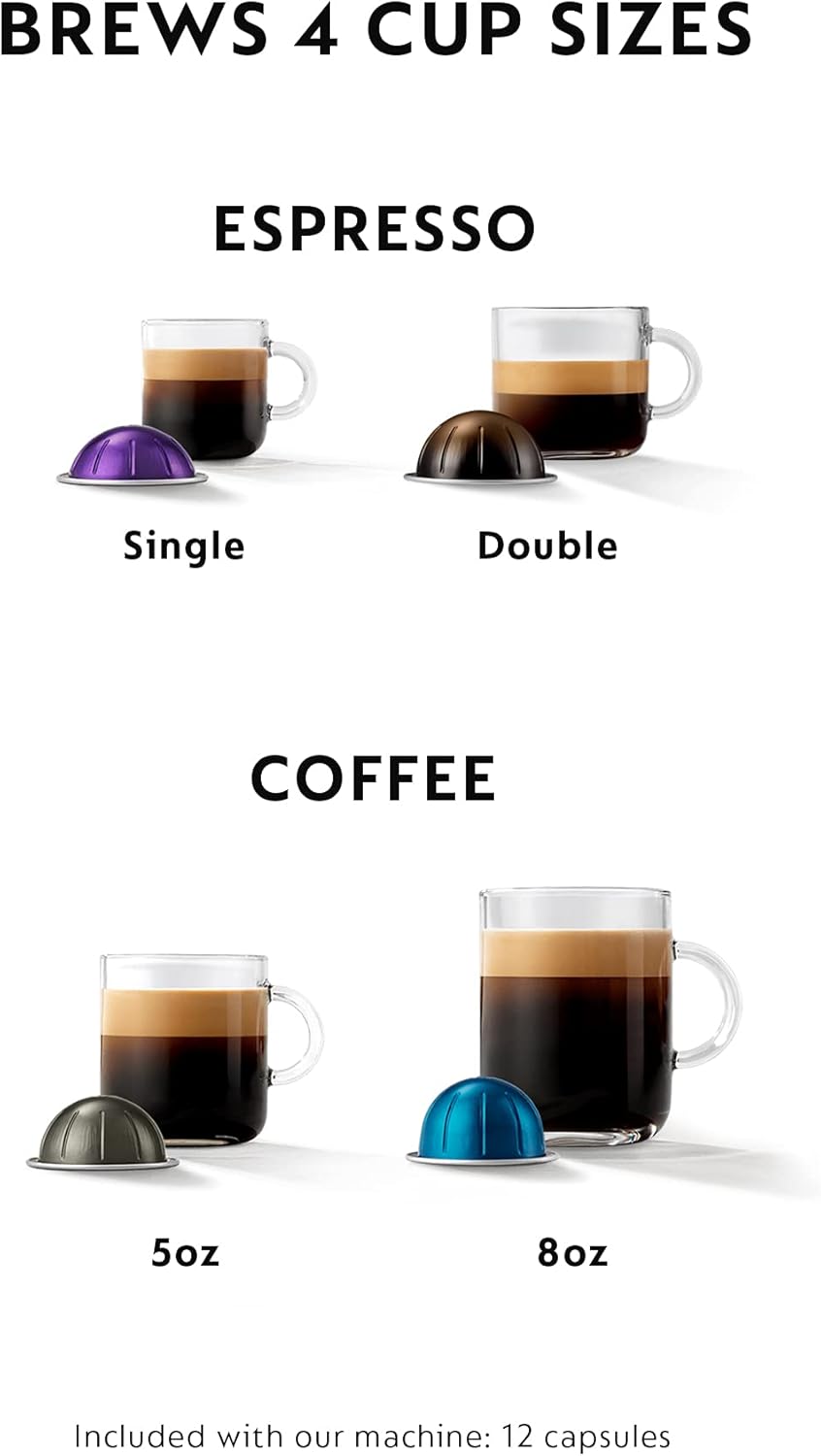 Nespresso Vertuo Plus Deluxe Coffee and Espresso Maker by. Matte Black with Aeroccino Milk Frother