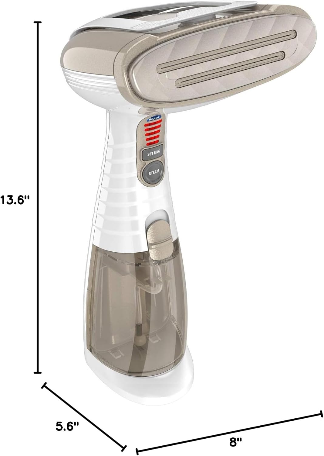 Handheld Garment Steamer for Clothes. Turbo ExtremeSteam 1875W. Portable Handheld Design. Strong Penetrating Steam. White / Champagne