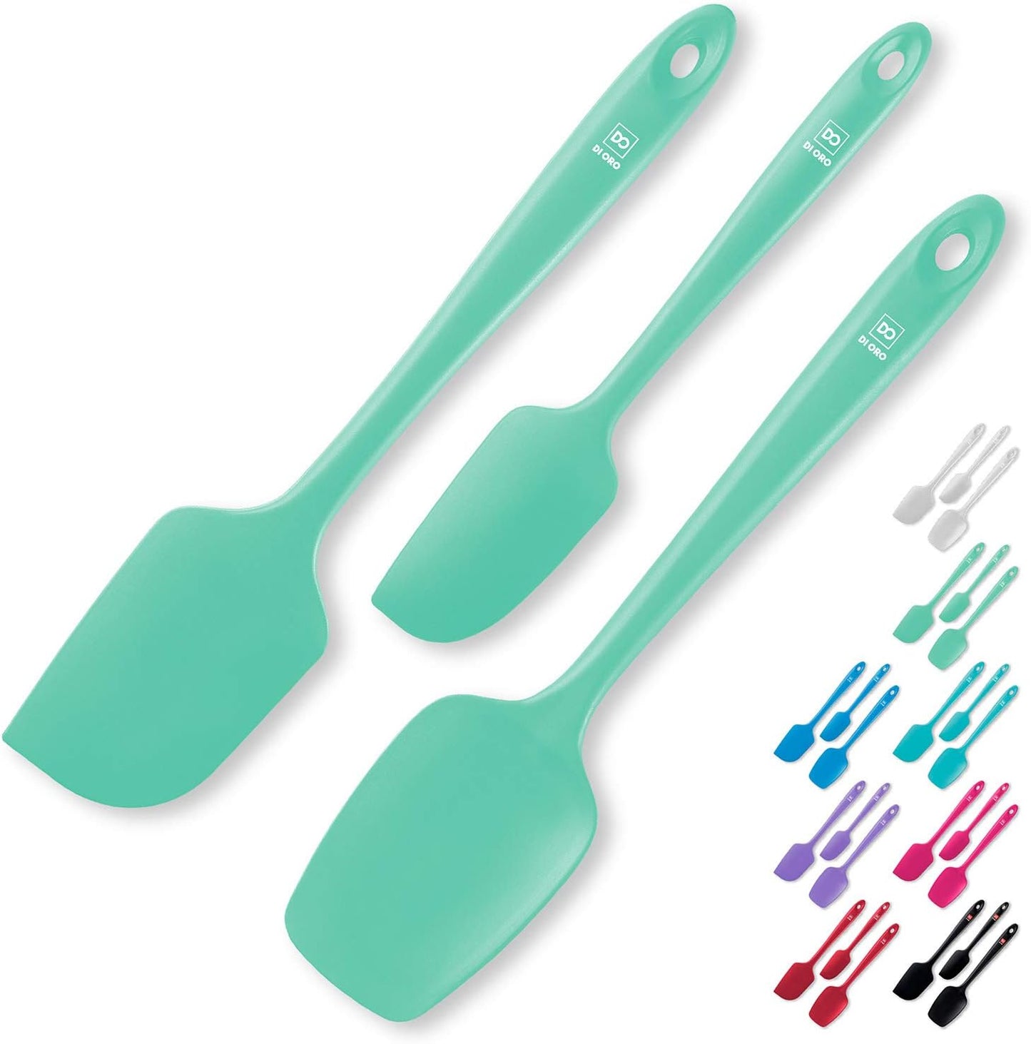 Silicone Spatula Set - Rubber Kitchen Spatulas for Baking. Cooking. & Mixing - 600°F Heat-Resistant & BPA Free Silicone Scraper Spatulas for Nonstick Cookware - Dishwasher Safe (3pc. Black)