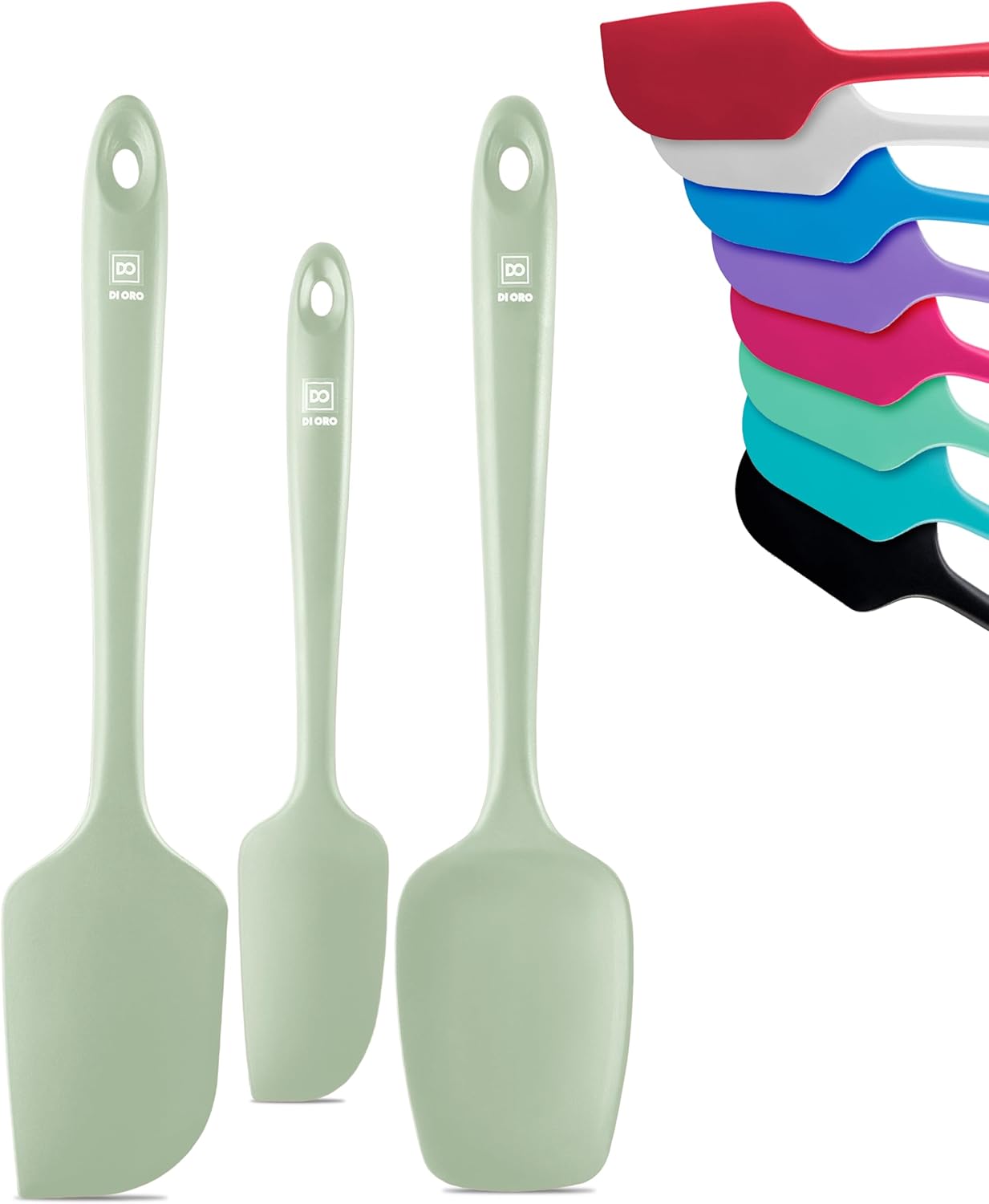 Silicone Spatula Set - Rubber Kitchen Spatulas for Baking. Cooking. & Mixing - 600°F Heat-Resistant & BPA Free Silicone Scraper Spatulas for Nonstick Cookware - Dishwasher Safe (3pc. Black)