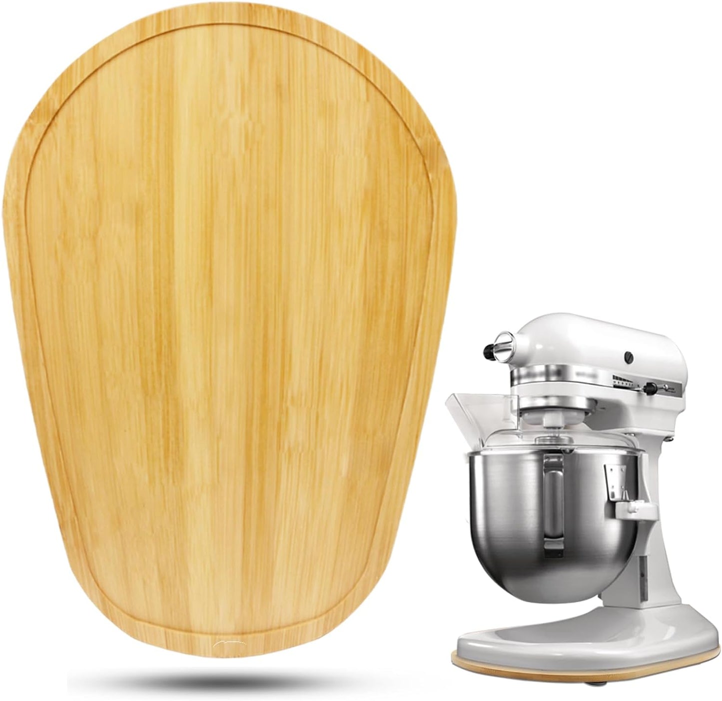 4.5-5 Qt Bamboo Mixer Slider - Appliance Slider for Tilt Head Stand Mixer. Kitchen Countertop Storage Mover Sliding Tray for 4.5-5 Qt