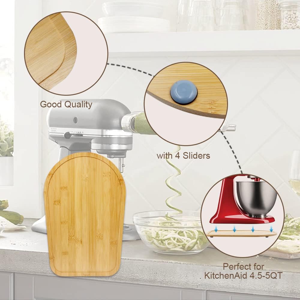 4.5-5 Qt Bamboo Mixer Slider - Appliance Slider for Tilt Head Stand Mixer. Kitchen Countertop Storage Mover Sliding Tray for 4.5-5 Qt