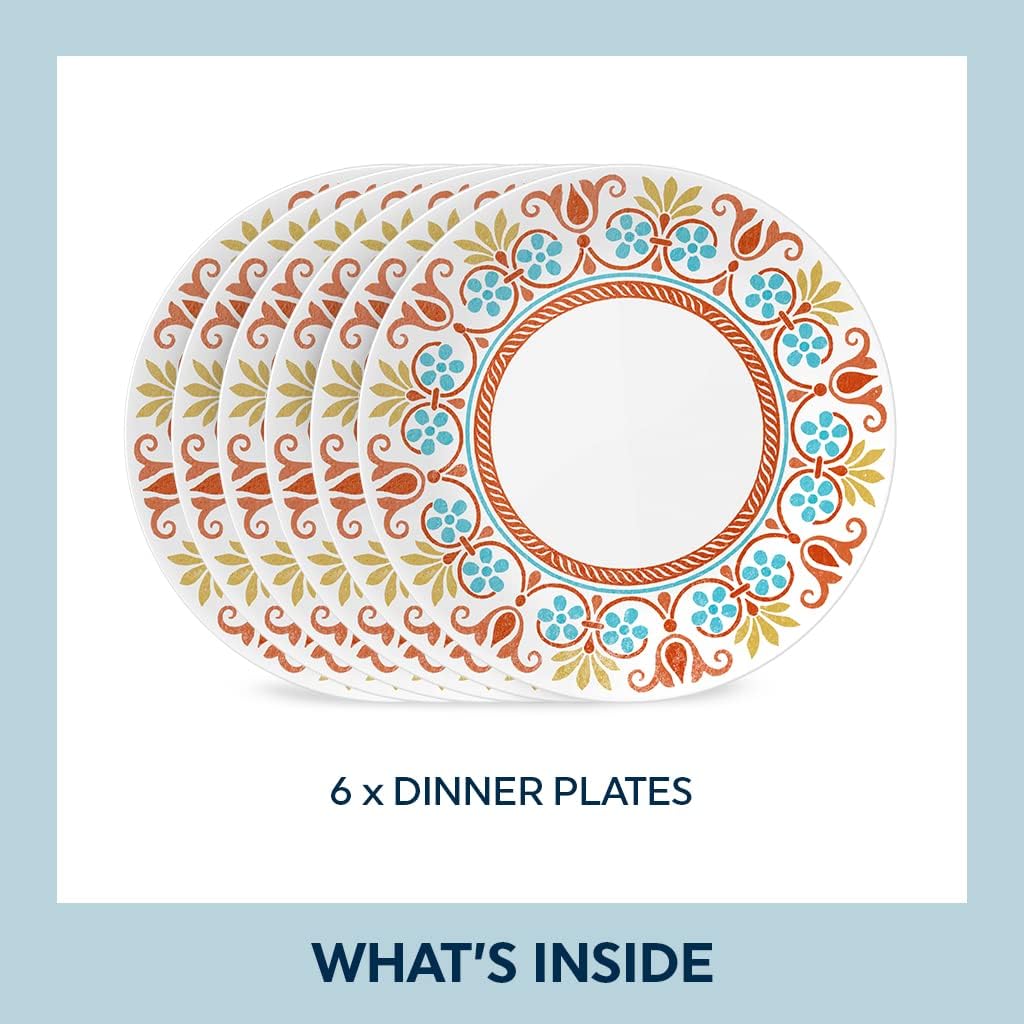 Global Collection Vitrelle Dinner Plates Set. Triple Layer Recycled Glass. Lightweight Eco-Friendly 10-1/4-In Plates Set. Terracotta Dreams (Pack of 6)