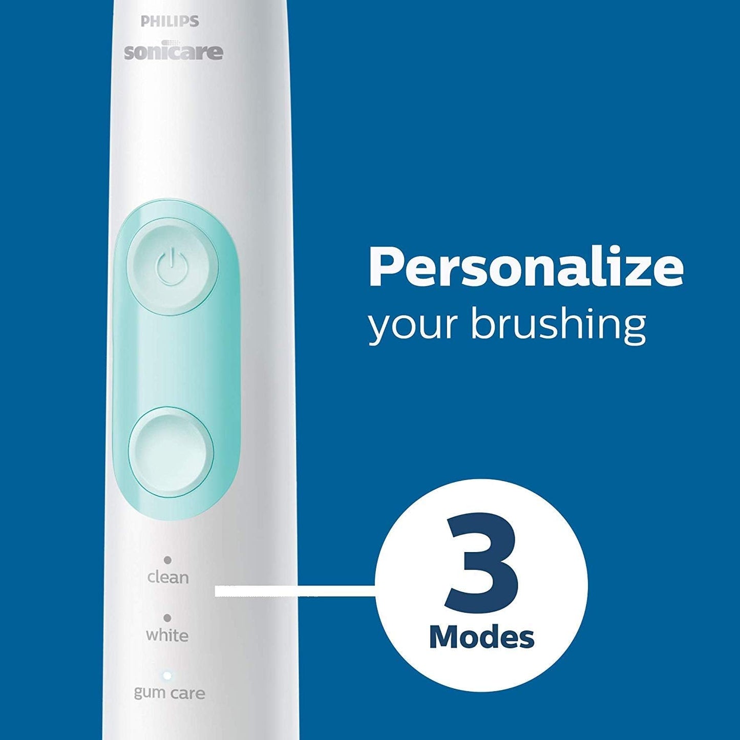 Sonicare ProtectiveClean 5300 Rechargeable Electric Toothbrush. with Pressure Sensor. 3 Cleaning Modes. SmarTimer and QuadPacer. with 2 Bonus Brush Heads. Travel Case. Black. Model HX6423/34