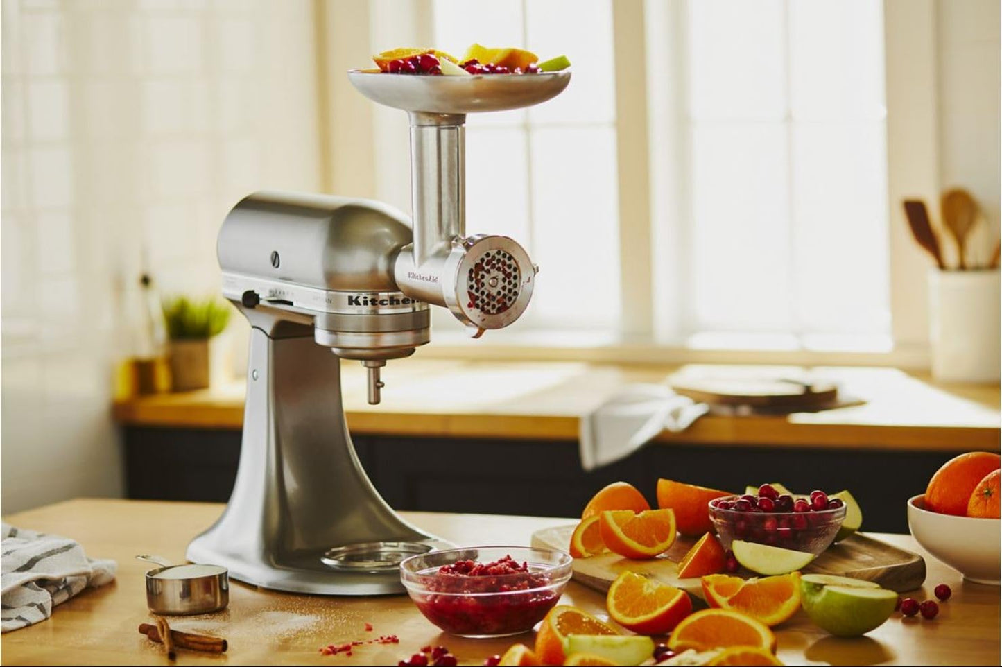 KSMMGA Metal Food Grinder Attachment. Silver