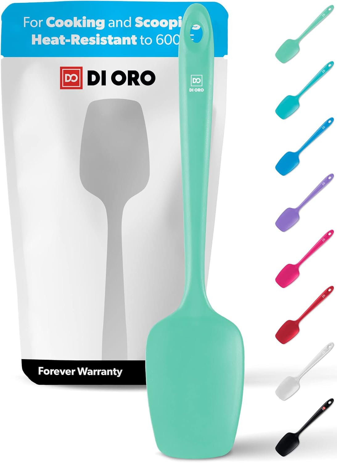 Silicone Spoon Spatula - 600°F Heat-Resistant Large Silicone Spoonula Scraper - BPA Free Nonstick Cookware Safe Rubber Kitchen Utensil for Baking. Cooking. & Mixing - Dishwasher Safe (Red)