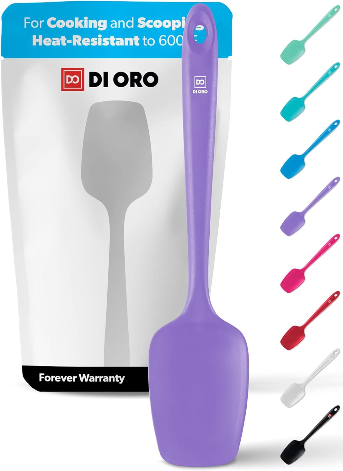 Silicone Spoon Spatula - 600°F Heat-Resistant Large Silicone Spoonula Scraper - BPA Free Nonstick Cookware Safe Rubber Kitchen Utensil for Baking. Cooking. & Mixing - Dishwasher Safe (Red)