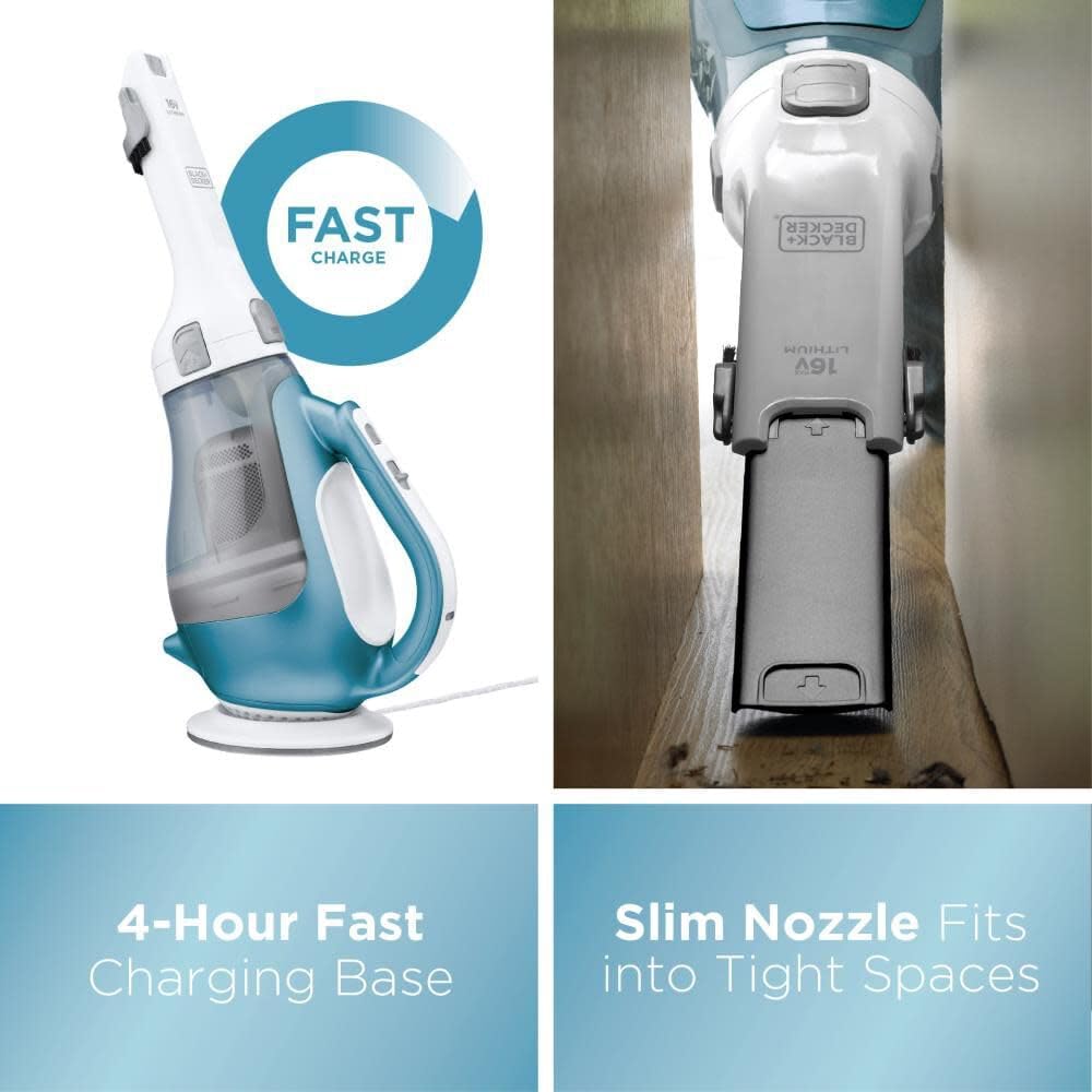 dustbuster AdvancedClean Cordless Handheld Vacuum. Compact Home and Car Vacuum with Crevice Tool (CHV1410L)