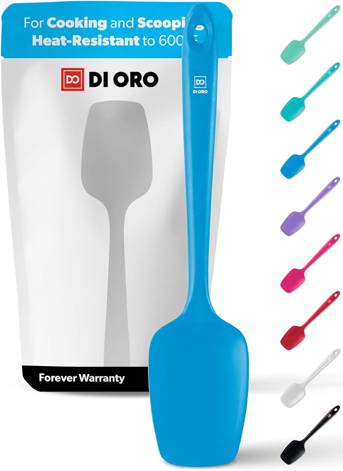 Silicone Spoon Spatula - 600°F Heat-Resistant Large Silicone Spoonula Scraper - BPA Free Nonstick Cookware Safe Rubber Kitchen Utensil for Baking. Cooking. & Mixing - Dishwasher Safe (Red)