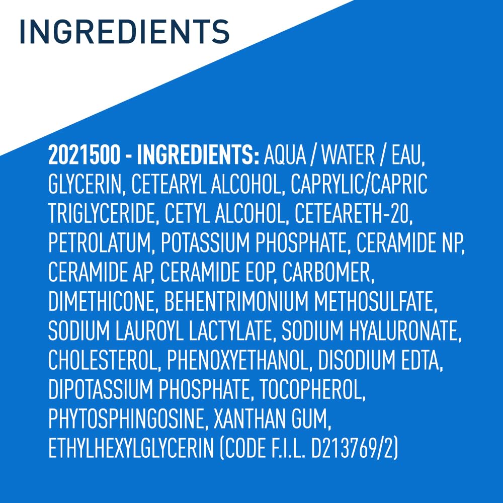Moisturizing Cream. Body and Face Moisturizer for Dry Skin. Body Cream with Hyaluronic Acid and Ceramides. Daily Moisturizer. Oil-Free. Fragrance Free. Non-Comedogenic. 19 Ounce