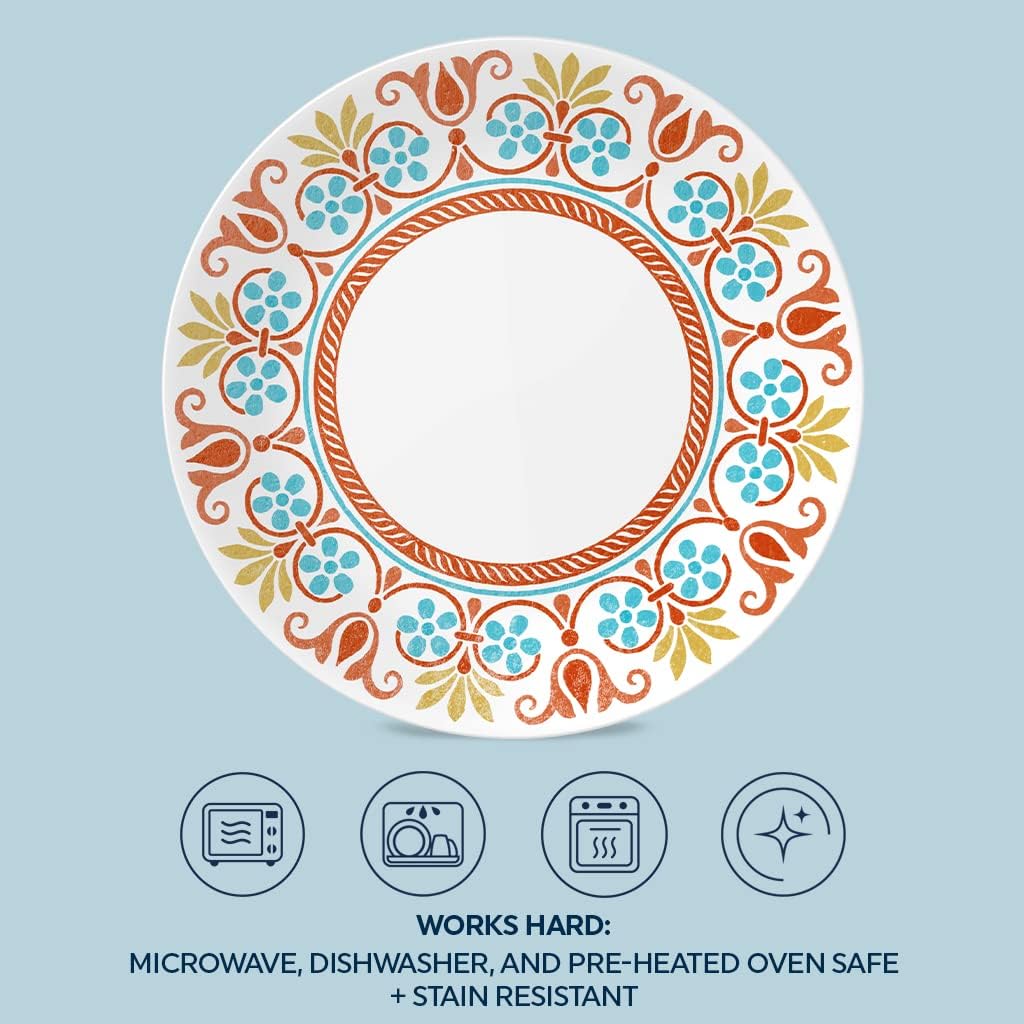 Global Collection Vitrelle Dinner Plates Set. Triple Layer Recycled Glass. Lightweight Eco-Friendly 10-1/4-In Plates Set. Terracotta Dreams (Pack of 6)