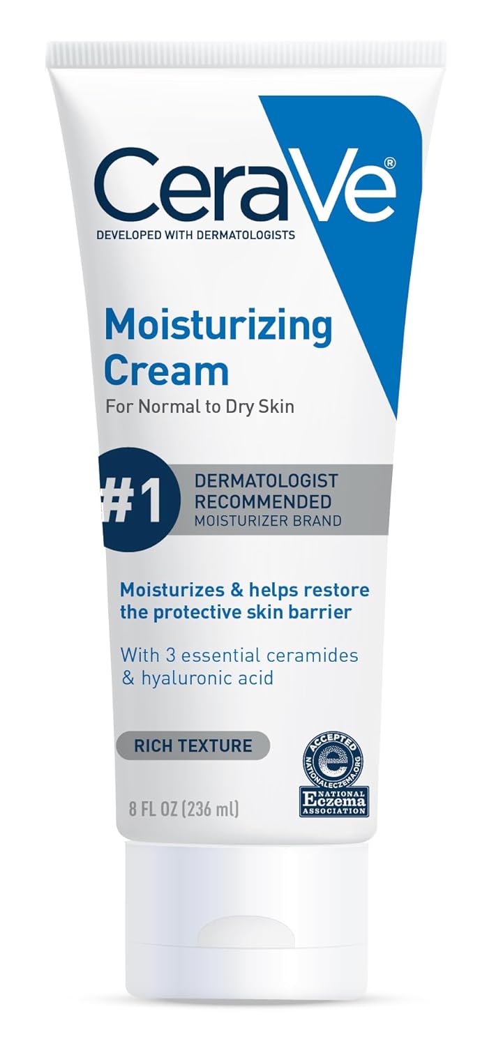 Moisturizing Cream. Body and Face Moisturizer for Dry Skin. Body Cream with Hyaluronic Acid and Ceramides. Daily Moisturizer. Oil-Free. Fragrance Free. Non-Comedogenic. 19 Ounce