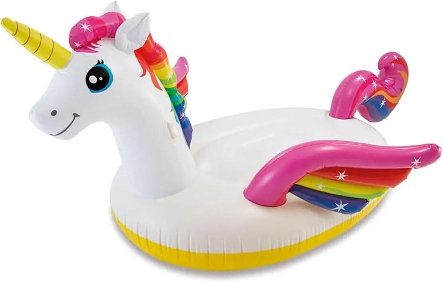 Durable Premium Raft Grade Vinyl Unicorn Inflatable Ride On Pool Float with 2 Heavy Duty Handles and Repair Patch. Multicolor