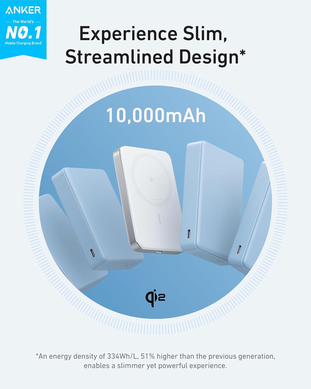 Power Bank. Ultra Slim 10000mAh Magnetic Battery Pack. Qi2 Certified. Portable. 15W Ultra Fast MagSafe Compatible Charger. Ergonomic Design. Only for iPhone 15/14/13/12