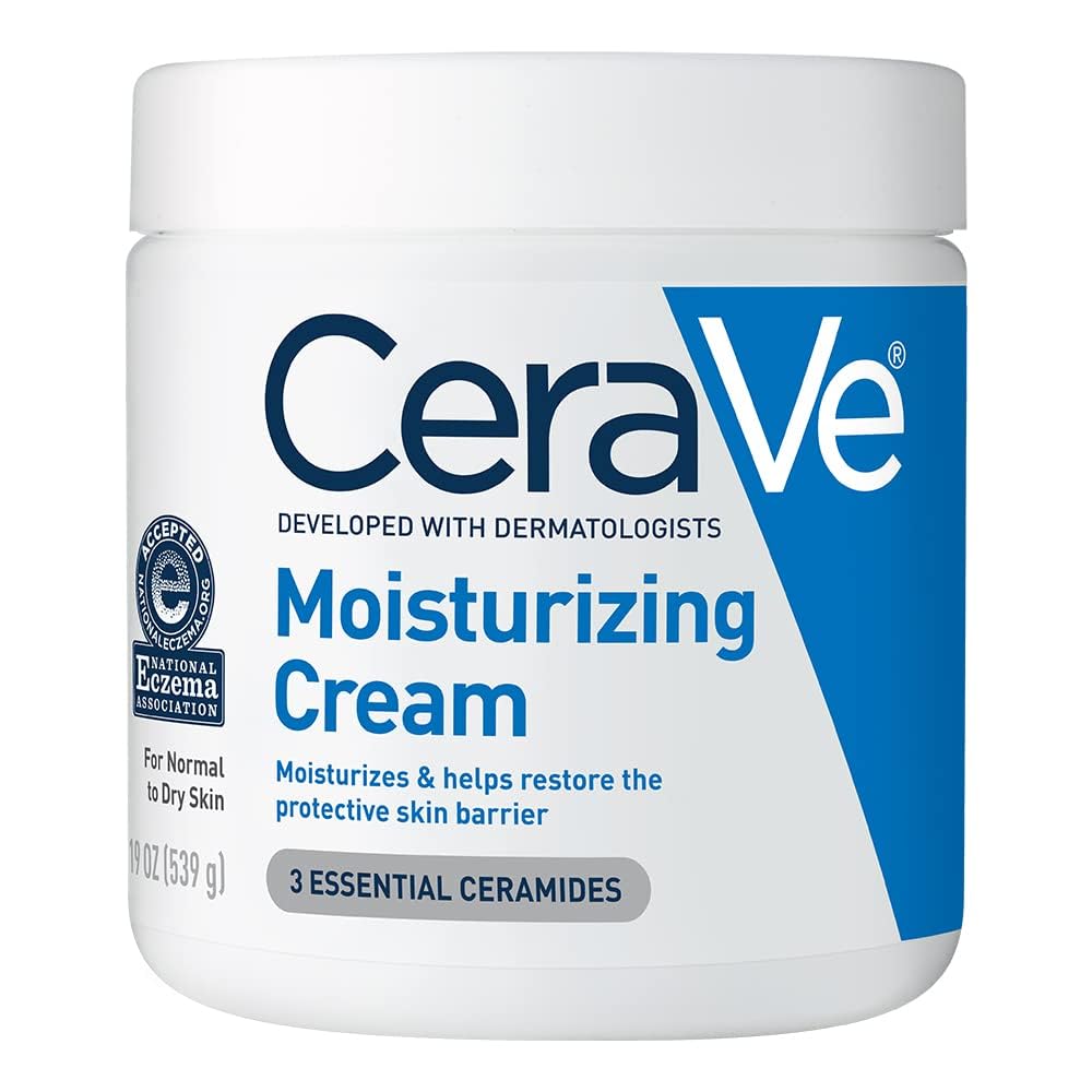 Moisturizing Cream. Body and Face Moisturizer for Dry Skin. Body Cream with Hyaluronic Acid and Ceramides. Daily Moisturizer. Oil-Free. Fragrance Free. Non-Comedogenic. 19 Ounce