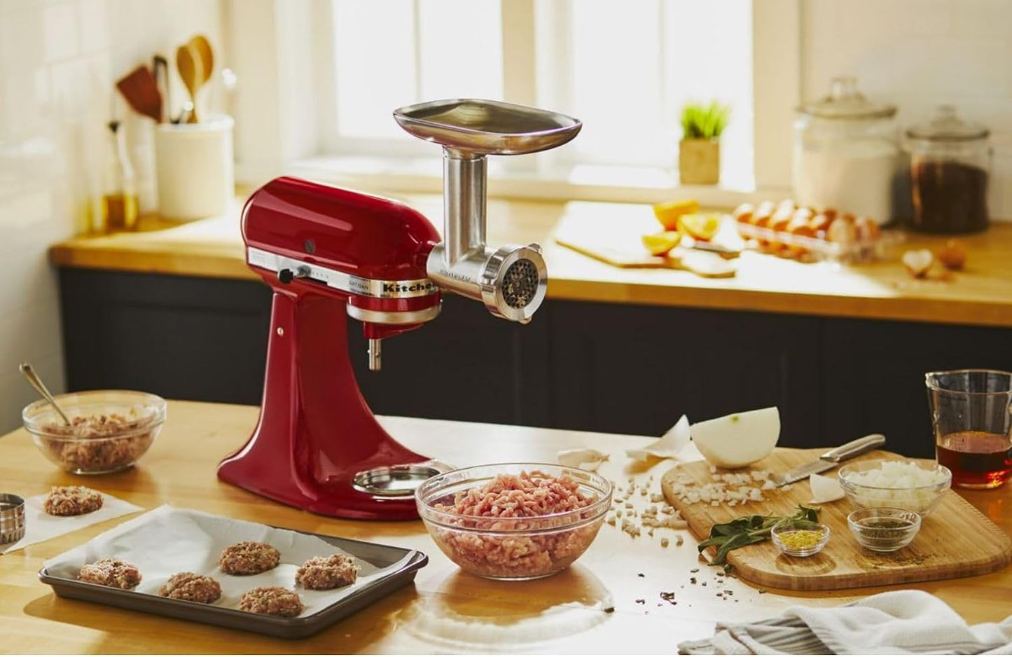 KSMMGA Metal Food Grinder Attachment. Silver