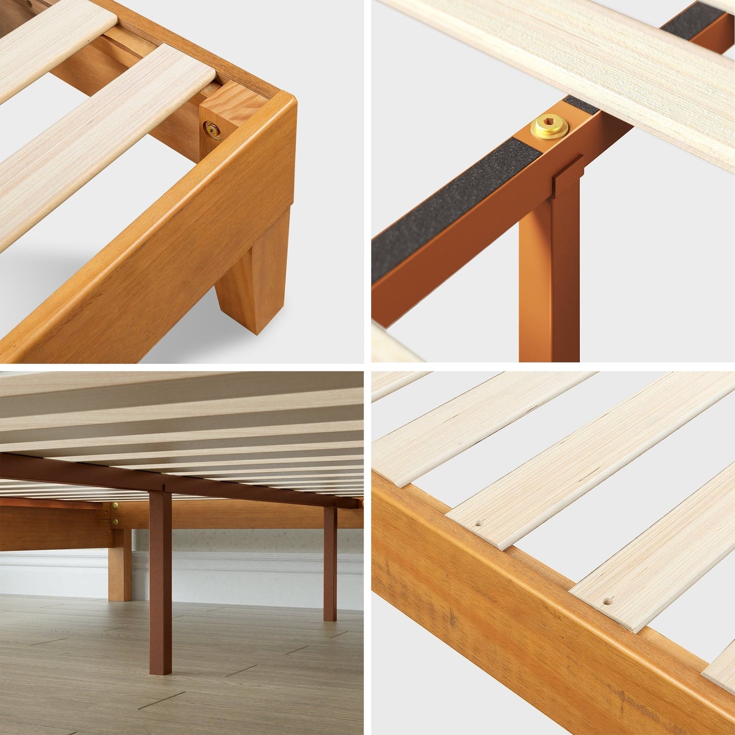 Zinus Alexia 12" Deluxe Wood Platform Bed Frame, Rustic Pine, Queen