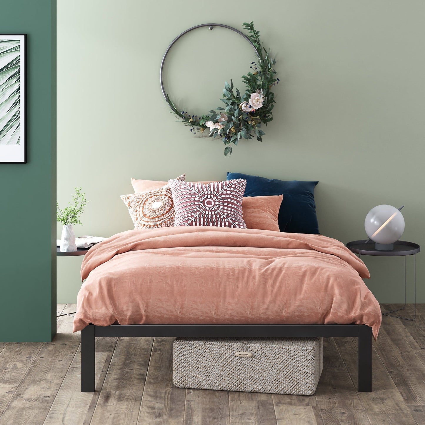 Zinus 14" Mia Black Metal Platform Bed Frame, King
