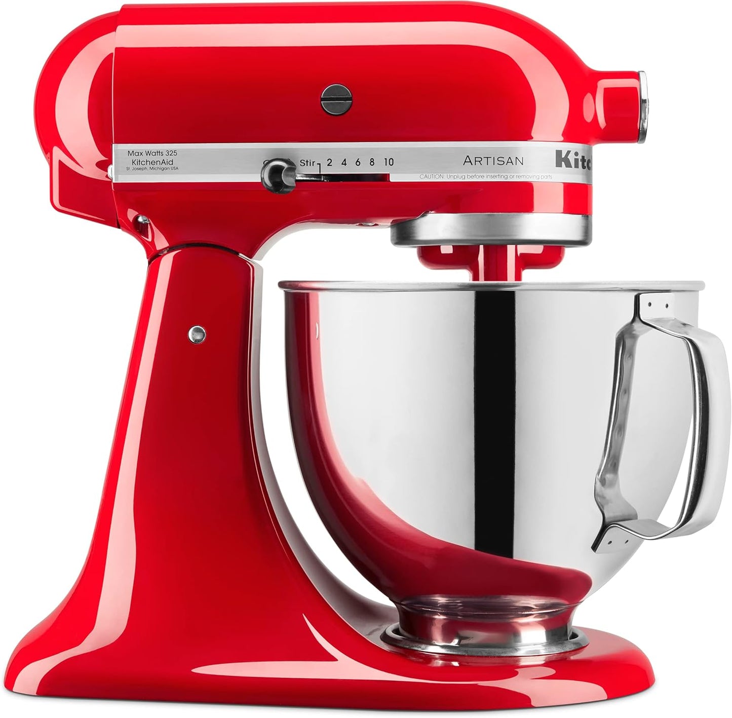 KSM150PSER Artisan Tilt-Head Stand Mixer with Pouring Shield. 5-Quart. Empire Red