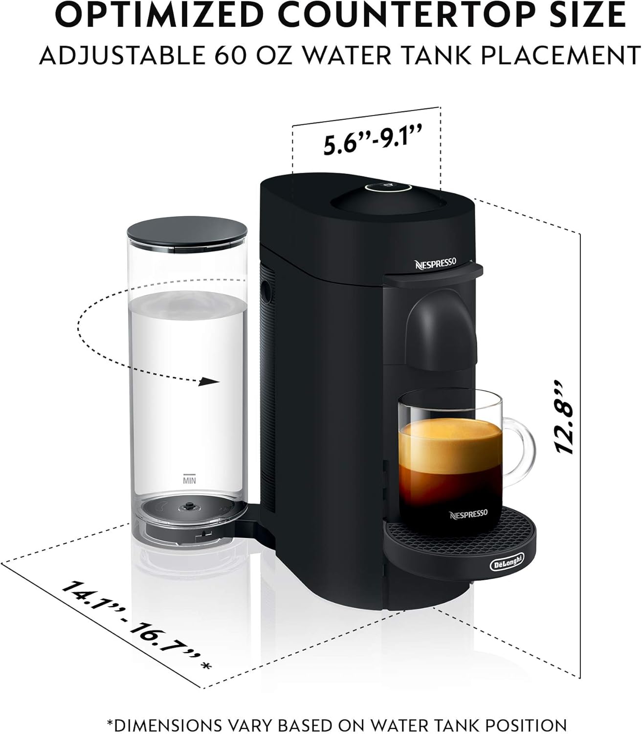 Nespresso Vertuo Plus Deluxe Coffee and Espresso Maker by. Matte Black with Aeroccino Milk Frother