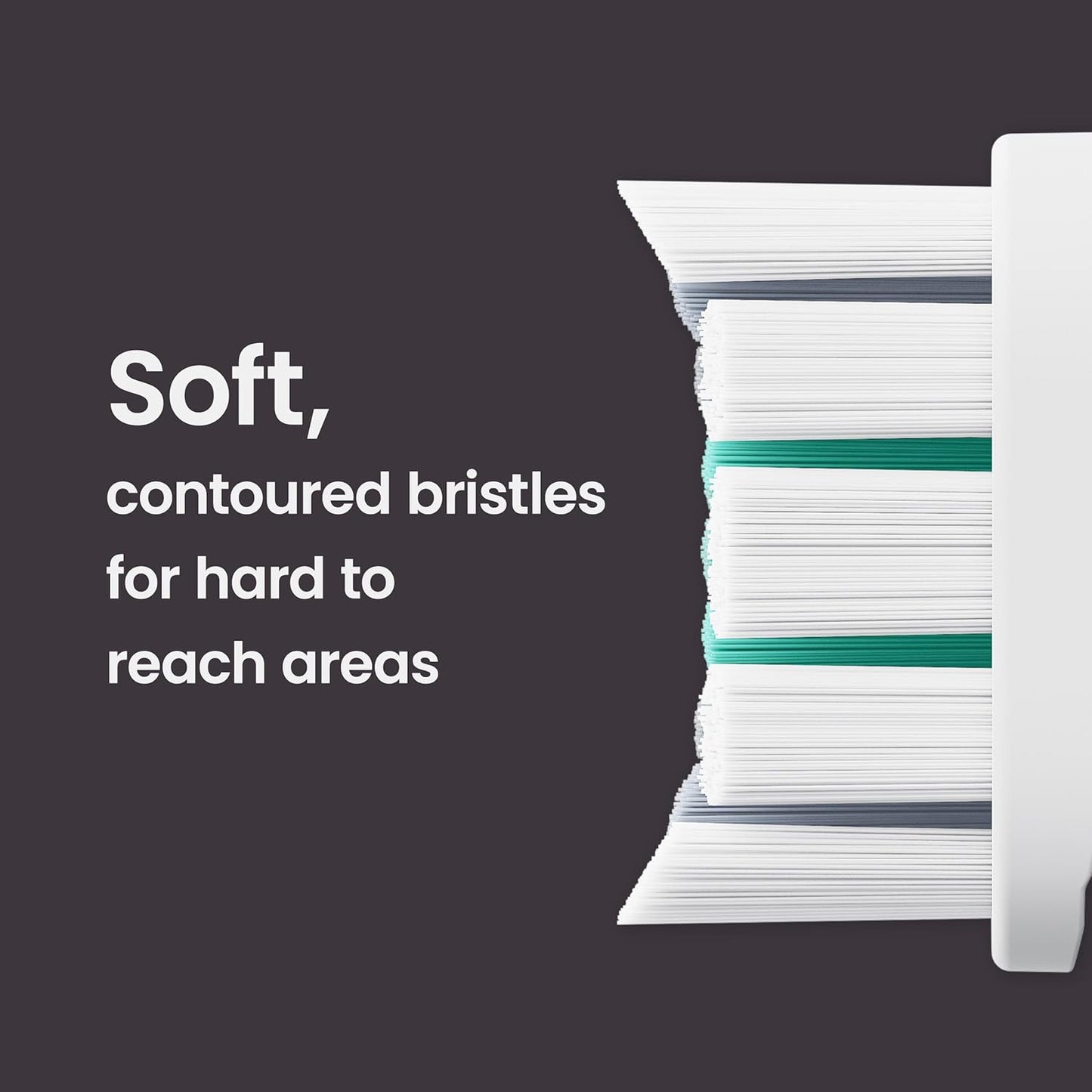 Next Generation Smart Toothbrush - Timed Electric Toothbrush with Case - Replaceable Brush Head. Soft Bristles. Silicone Handle. 30-Day Battery Life - Travel Toothbrush - Stone