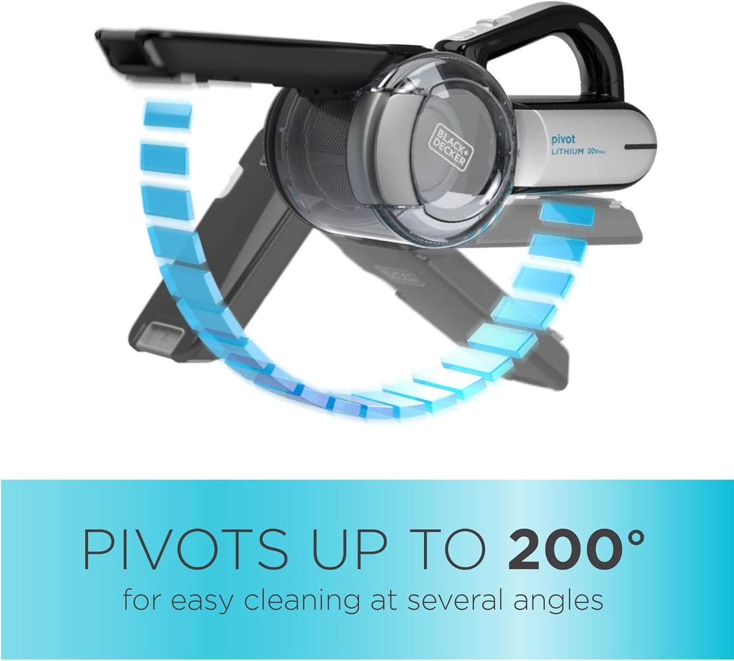 dustbuster PIVOT VAC Cordless Handheld Vacuum. Home and Car Vacuum with Crevice Tool and Pivot Nozzle (BDH2000PL)