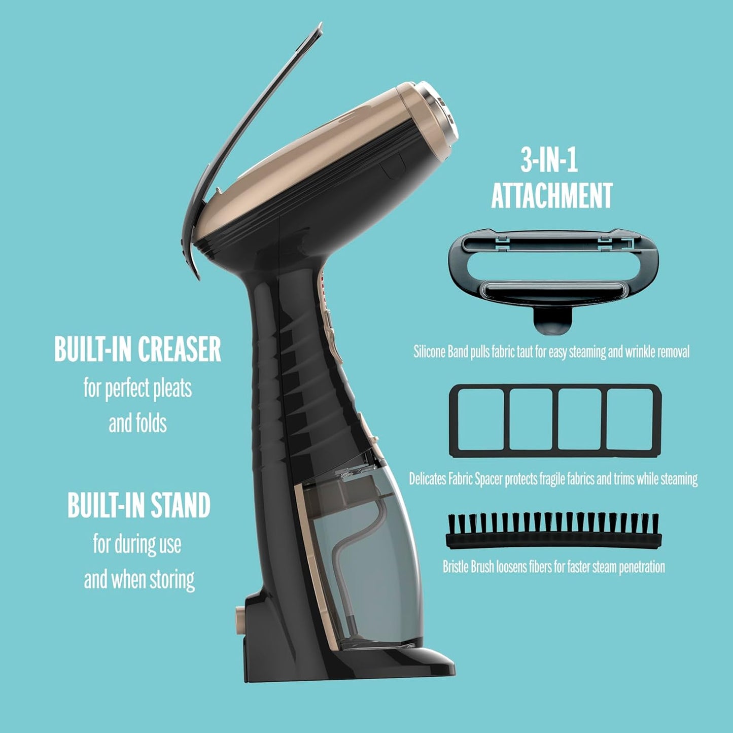 Handheld Garment Steamer for Clothes. Turbo ExtremeSteam 1875W. Portable Handheld Design. Strong Penetrating Steam - Amazon Exclusive in Black (GS59B)