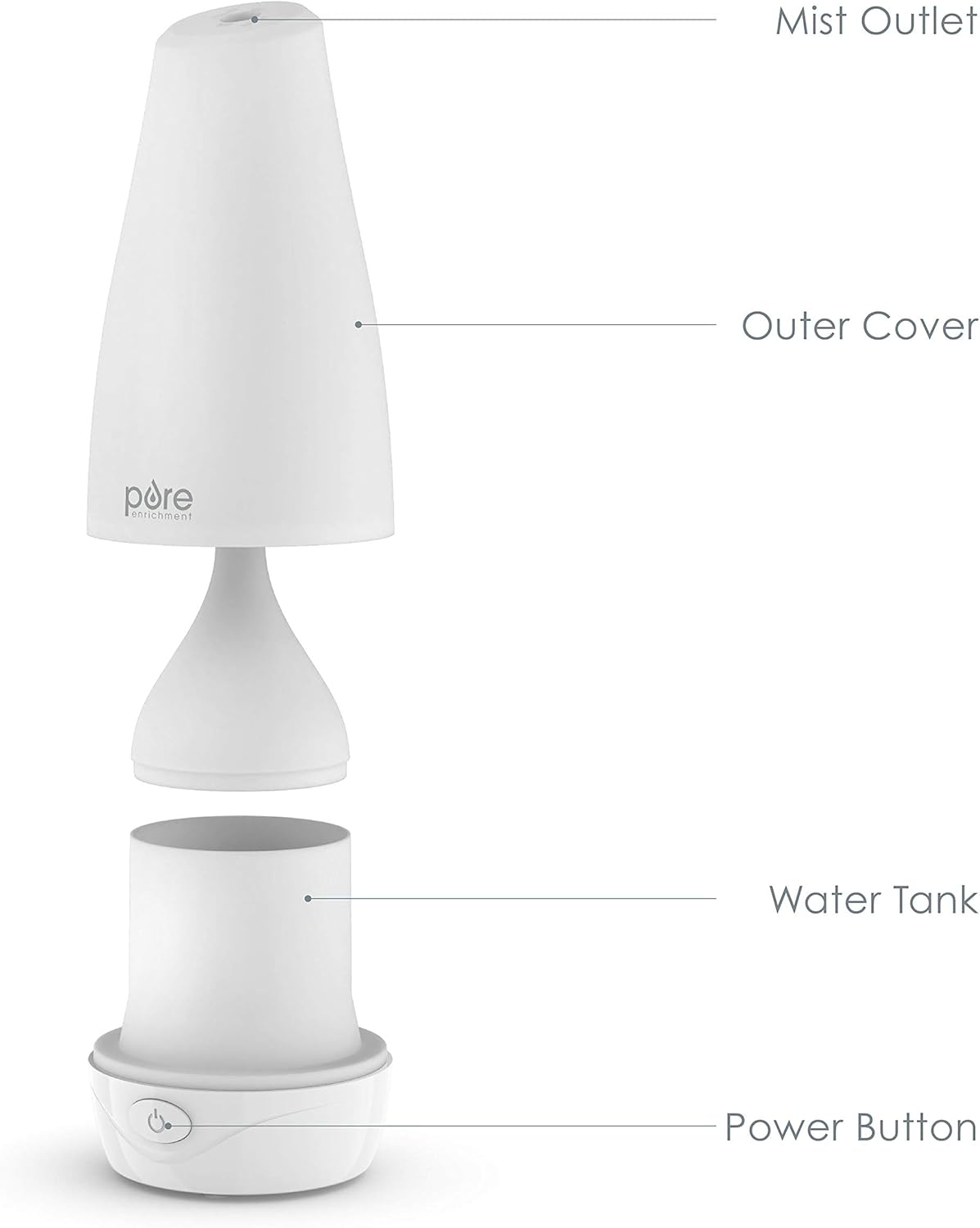 Essential Oil Diffuser - Compact Ultrasonic Aromatherapy Diffuser. Natural Air Deodorizer. 100ml Water Tank. and Optional Mood Light - Lasts Up to 7 Hours with Auto Shut-Off
