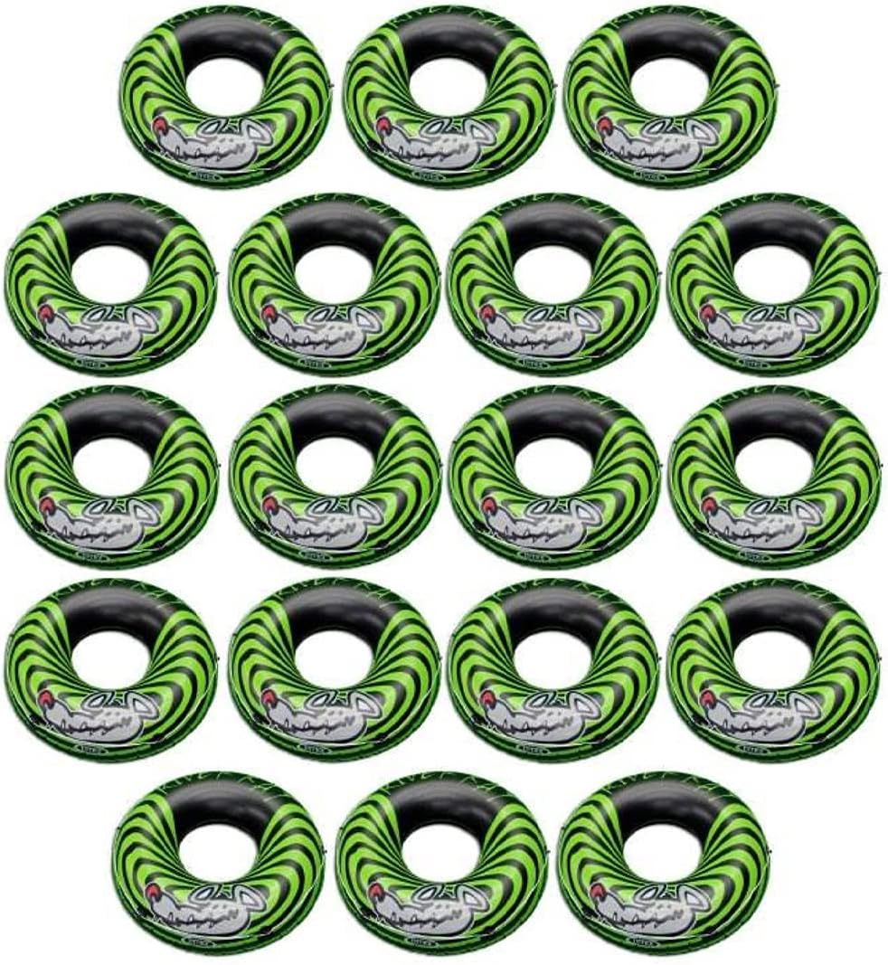 River Rat 48 Inch Inflatable Vinyl Towable Boat Floating Tube Raft for Swimming Pool and Lake in Green Rat or Graffiti Rat Design. Color Varies