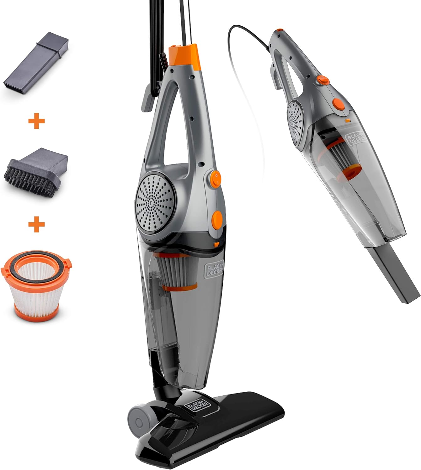 BDST1609 3-in-1 Corded Lightweight Handheld Cleaner & Stick Vacuum Cleaner. White with Aqua Blue